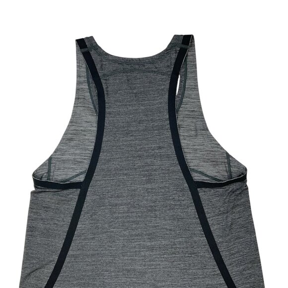 Lululemon On Track Singlet Tank Top 4 Heathered Black Logo Athletic Yoga W1AB6S - Picture 7 of 11